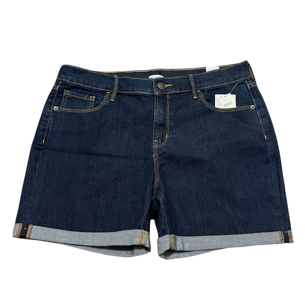 Old Navy Slim Midi Dark Wash Cuffed Shorts